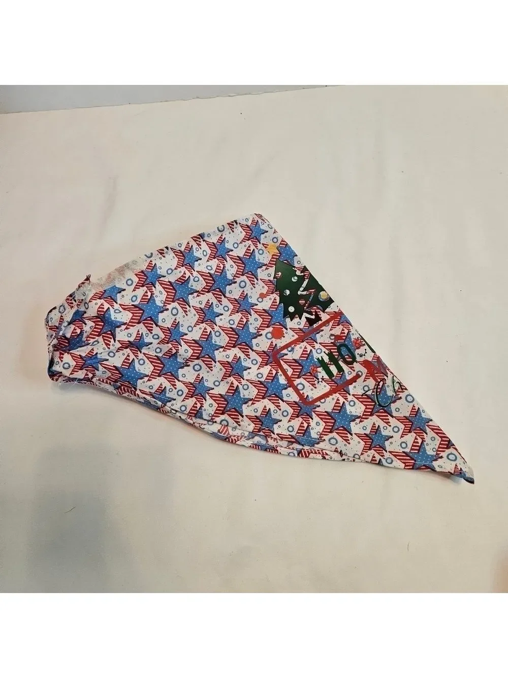 Upcycled Dog Bandana Christmas Trees heat transfer Ho Ho Ho Merry Christmas (M)